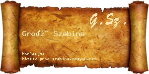 Groó Szabina névjegykártya